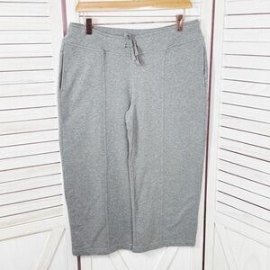 Marika Sport Knit Capri Peddle Pusher Pants Grey XL Athleisure Straight‎ Leg